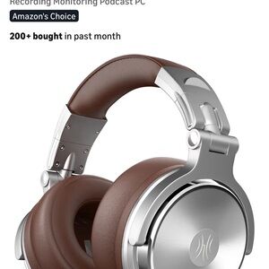 OneOdio Pro-30 High-Fidelity Silver and Brown Over-Ear Headphones